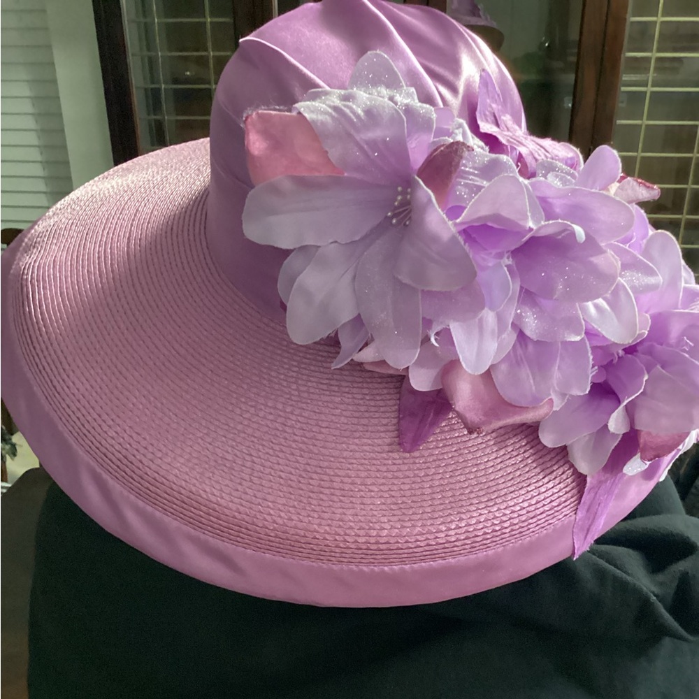 Pink and Lilac Floral Elegant Hat